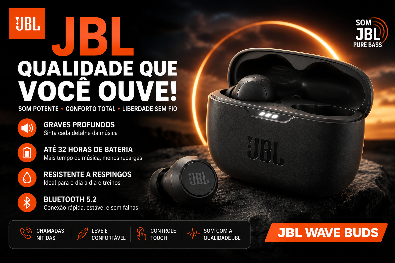 JBL fones Bluetooth